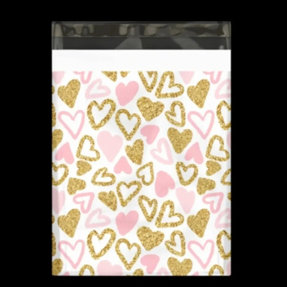 25 - 10x13 HEARTS POLY MAILER SHIPPING BUSINESS ENVELOPES - Picture 2 of 5